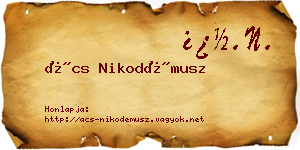 Ács Nikodémusz névjegykártya